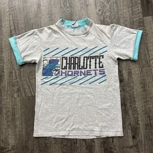 Vintage Charlotte Hornets Double Collar T Shirt NBA Basketball